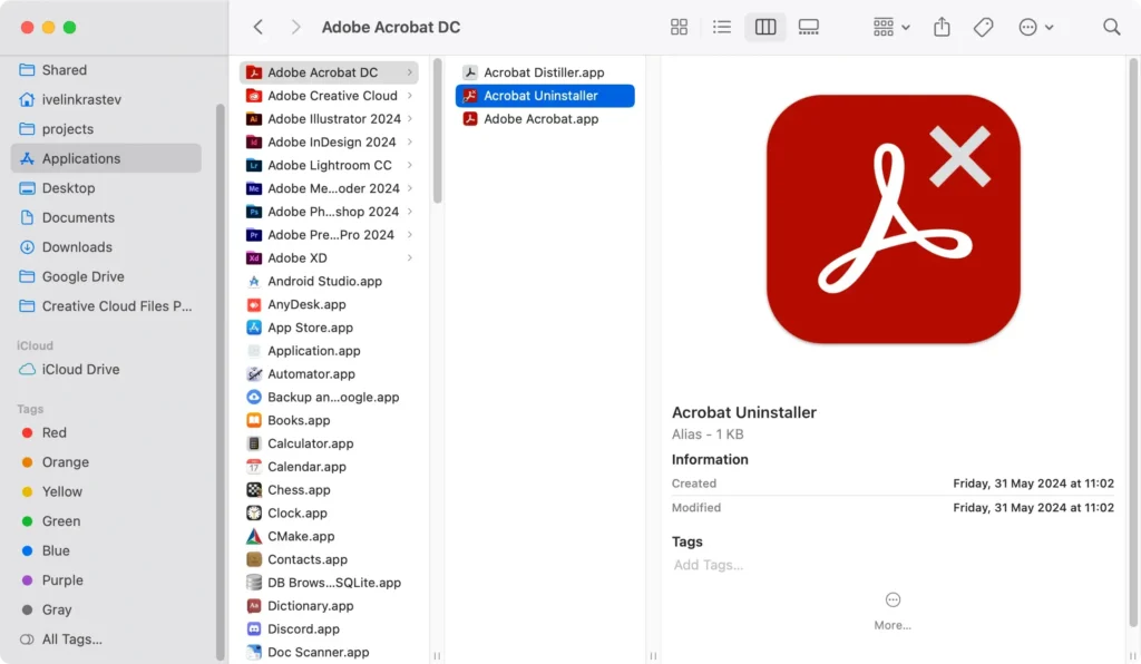 delete apps with a native uninstaller