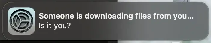 Remove 'Someone Is Downloading Files From Your Computer'