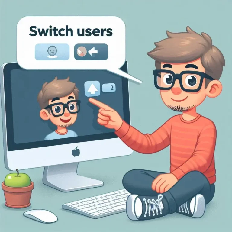 an illustrative image showing how to switch users on Mac